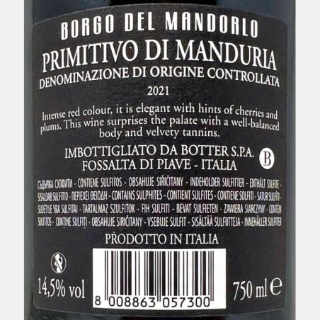 Primitivo di Manduria DOC 2021 - Borgo del Mandorlo, Botter