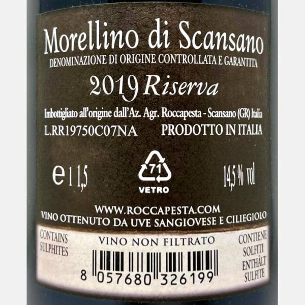 Morellino di Scansano Riserva DOCG 2019 Magnum 1,5L - Roccapesta Morellino di Scansano Riserva DOCG 2019 Magnum 1,5L - Roccapesta