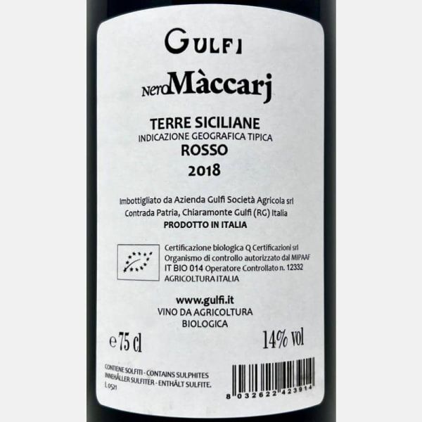 Nero d'Avola NeroMaccarj Terre Siciliane IGT 2018 Bio - Gulfi Nero d'Avola NeroMaccarj Terre Siciliane IGT 2018 Bio - Gulfi