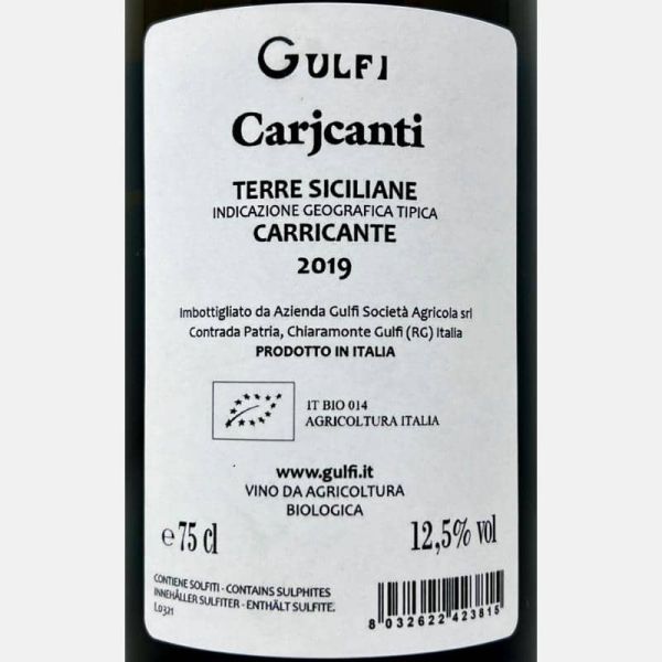 Carricante Carjcanti Terre Siciliane IGT 2019 Bio - Gulfi Carricante Carjcanti Terre Siciliane IGT 2019 Bio - Gulfi