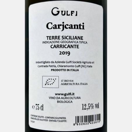 Carricante Carjcanti Terre Siciliane IGT 2019 Bio - Gulfi