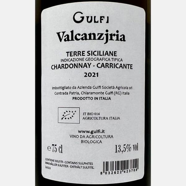Chardonnay Carricante Valcanzjria Terre Siciliane IGT 2021 Bio - Gulfi Chardonnay Carricante Valcanzjria Terre Siciliane IGT 2021 Bio - Gulfi