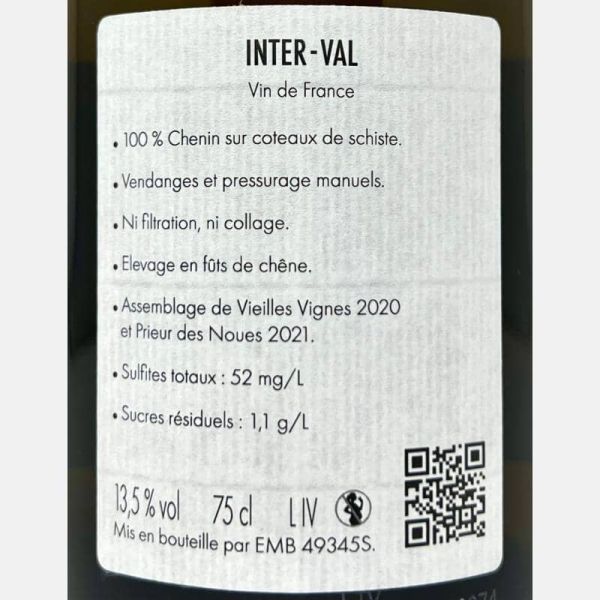 Chenin Blanc Inter-Val VdF - Château de Bonnezeaux Chenin Blanc Inter-Val VdF - Château de Bonnezeaux