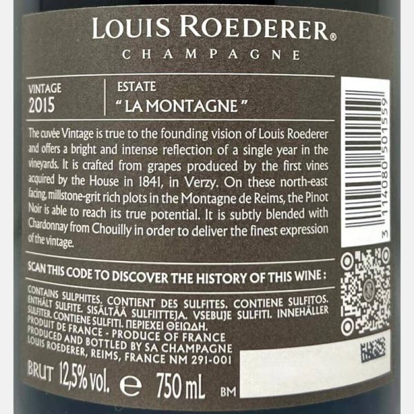 Champagne Brut Vintage AOC 2015 - Louis Roederer Champagne Brut Vintage AOC 2015 - Louis Roederer