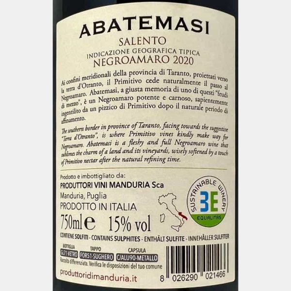Negroamaro Abatemasi Salento IGP 2020...