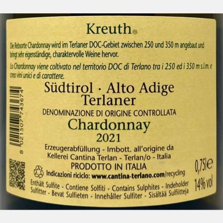 Chardonnay Kreuth Alto Adige Terlano DOC 2021 - Cantina Terlan