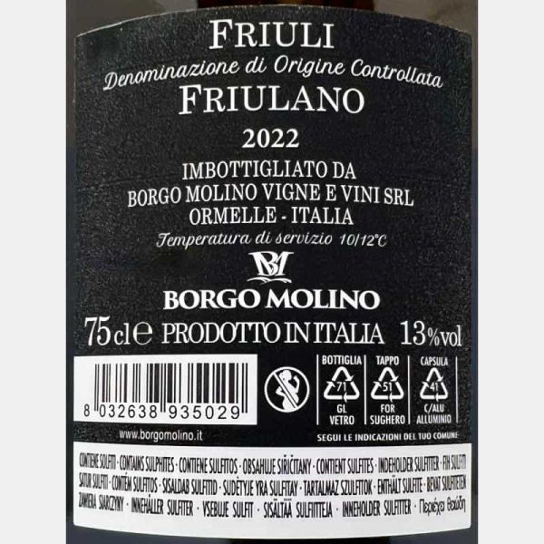 Friulano Friuli DOC 2022 - Borgo Molino