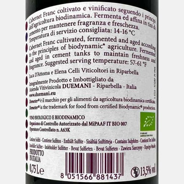 Cifra Cabernet Franc Costa Toscana IGP 2020 Bio - Duemani Cifra Cabernet Franc Costa Toscana IGP 2020 Bio - Duemani