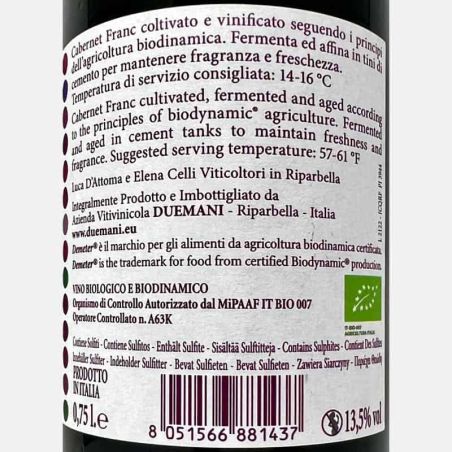 Cifra Cabernet Franc Costa Toscana IGP 2020 Bio - Duemani