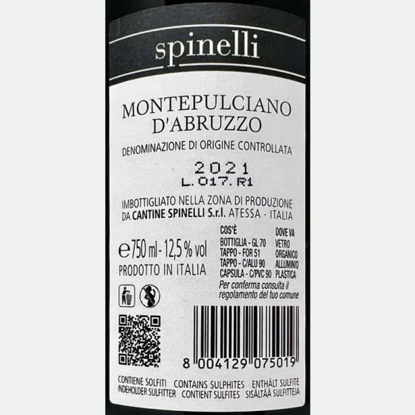 Montepulciano d’Abruzzo DOC 2021 - Spinelli Montepulciano d’Abruzzo DOC 2021 - Spinelli