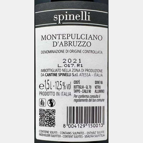 Montepulciano d’Abruzzo DOC 2021 Magnum 1,5L - Spinelli Montepulciano d’Abruzzo DOC 2021 Magnum 1,5L - Spinelli