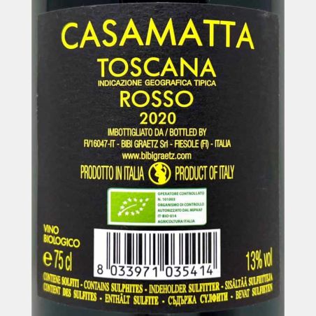 Casamatta Rosso Toscana IGT 2020 Bio - Bibi Graetz