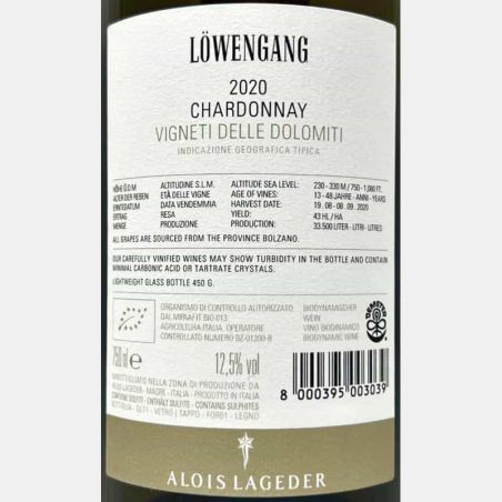 Chardonnay Löwengang Vigneti delle Dolomiti IGT 2020 Bio - Alois Lageder
