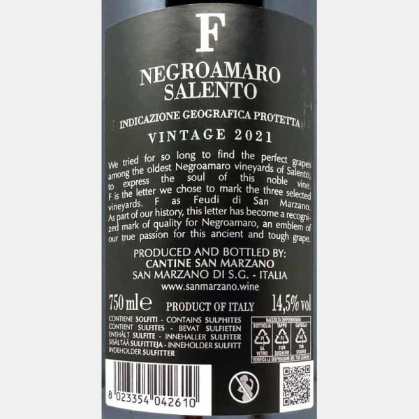 Negroamaro F Salento IGP 2021 -...