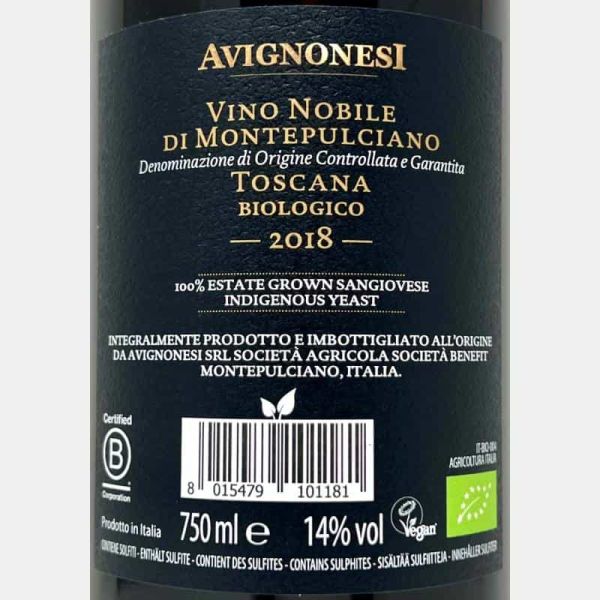 Vino Nobile di Montepulciano DOCG 2018 Bio - Avignonesi Vino Nobile di Montepulciano DOCG 2018 Bio - Avignonesi
