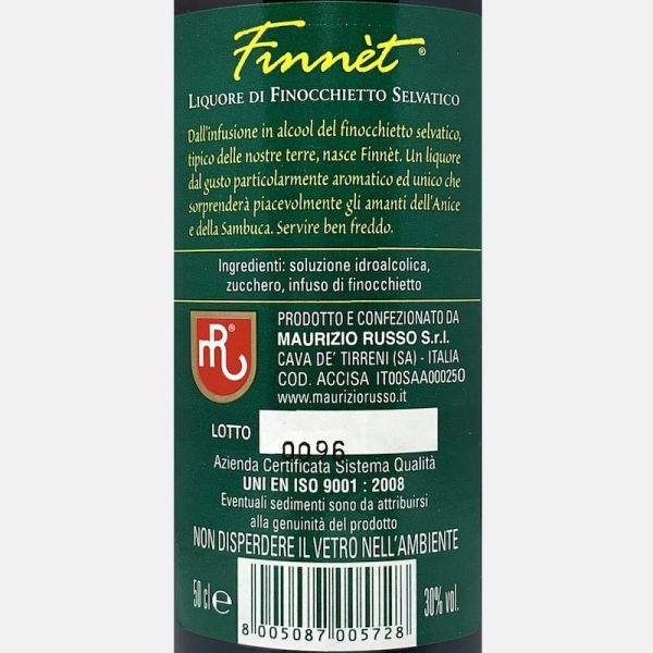 Liquore al Finnocchietto Selvatico Finnèt 0,5L 30% Vol. - Maurizio Russo Liquore al Finnocchietto Selvatico Finnèt 0,5L 30% Vol. - Maurizio Russo