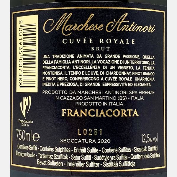 Franciacorta Brut Cuvée Royale DOCG - Marchese Antinori Tenuta Montenisa Franciacorta Brut Cuvée Royale DOCG - Marchese Antinori Tenuta Montenisa