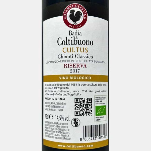 Chianti Classico Riserva Cultus DOCG 2017 Bio - Badia a Coltibuono Chianti Classico Riserva Cultus DOCG 2017 Bio - Badia a Coltibuono