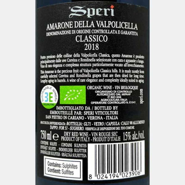 Amarone della Valpolicella Classico Monte Sant'Urbano DOCG 2018 Bio - Speri Amarone della Valpolicella Classico Monte Sant'Urbano DOCG 2018 Bio - Speri
