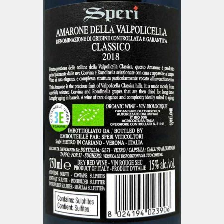 Amarone della Valpolicella Classico Monte Sant'Urbano DOCG 2018 Bio - Speri