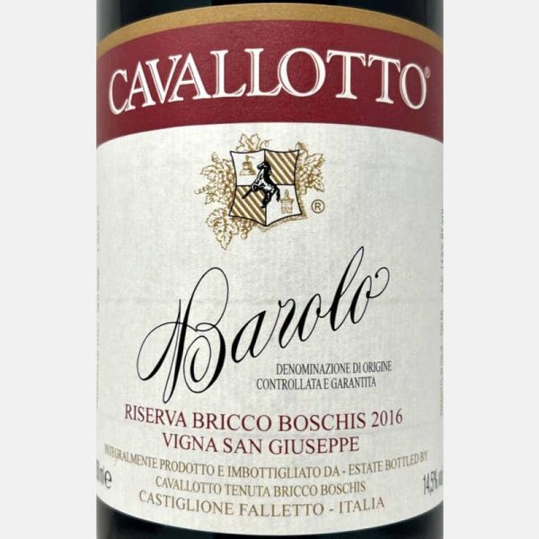 Barolo Riserva Bricco Boschis Vigna San Giuseppe DOCG 2016 Bio - Cavallotto