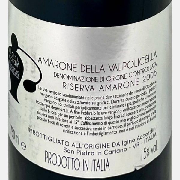 Amarone della Valpolicella Riserva Ilary Cordin DOC 2005 - Accordini Igino Amarone della Valpolicella Riserva Ilary Cordin DOC 2005 - Accordini Igino