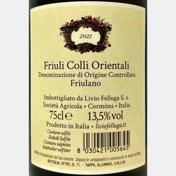 Friulano Friuli Colli Orientali DOC 2022 - Livio Felluga Friulano Friuli Colli Orientali DOC 2022 - Livio Felluga