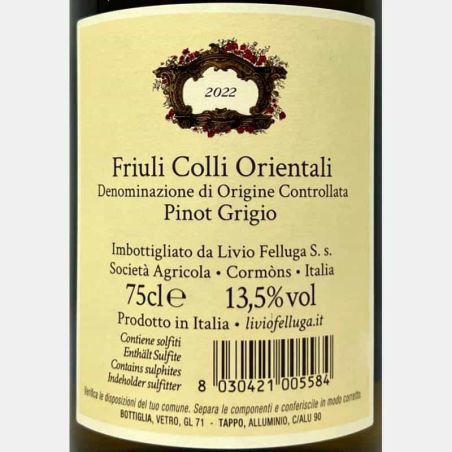 Pinot Grigio Friuli Colli Orientali DOC 2022 - Livio Felluga