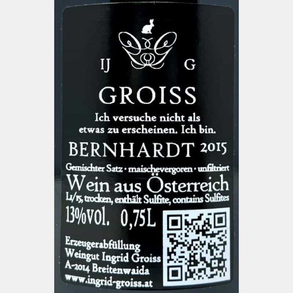 Gemischter Satz Bernhardt 2015 - Ingrid Groiss Gemischter Satz Bernhardt 2015 - Ingrid Groiss