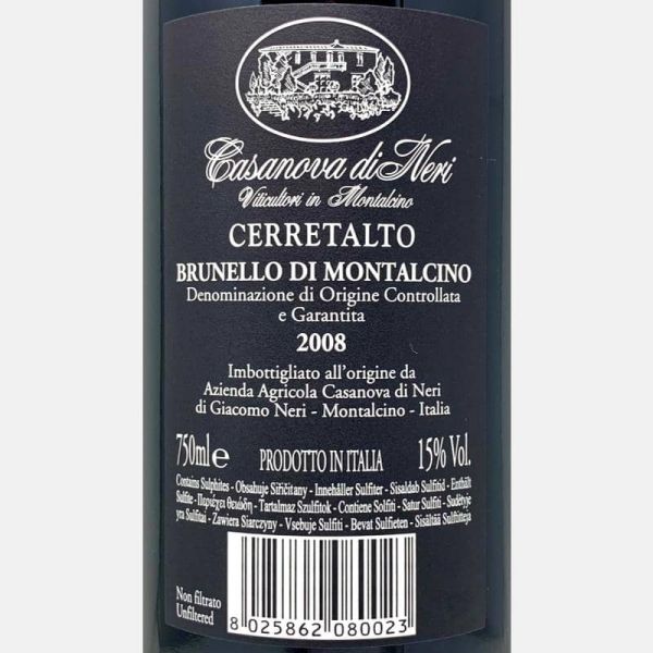 Brunello di Montalcino Cerretalto DOCG 2008 - Casanova di Neri Brunello di Montalcino Cerretalto DOCG 2008 - Casanova di Neri