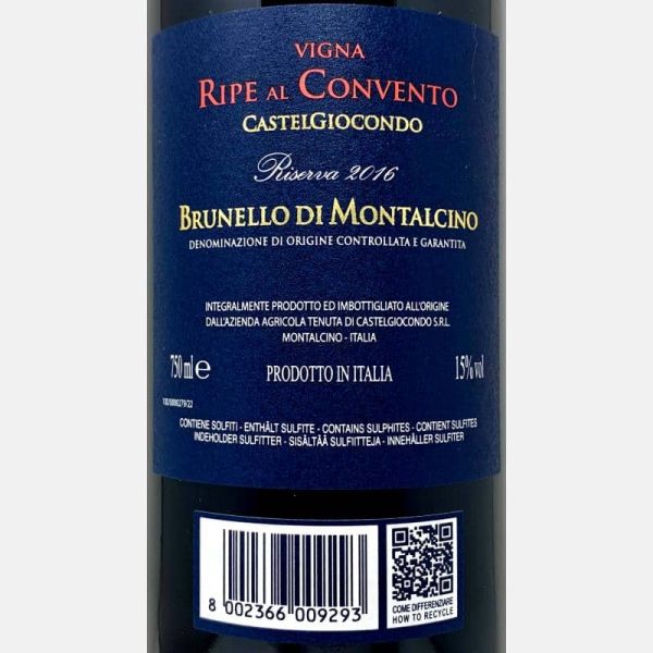 Brunello di Montalcino Ripe al Convento Riserva DOCG 2016 - Castelgiocondo, Frescobaldi Brunello di Montalcino Ripe al Convento Riserva DOCG 2016 - Castelgiocondo, Frescobaldi