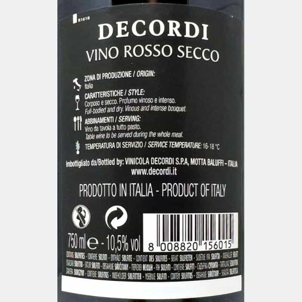Vino Rosso Secco - Decordi Vino Rosso Secco - Decordi