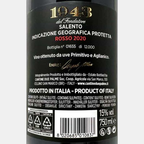 1943 del Presidente Rosso Salento IGP...