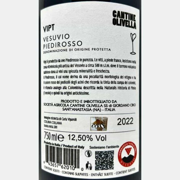 Piedirosso Vesuvio Rosso Vipt DOP 2022 - Cantine Olivella Piedirosso Vesuvio Rosso Vipt DOP 2022 - Cantine Olivella