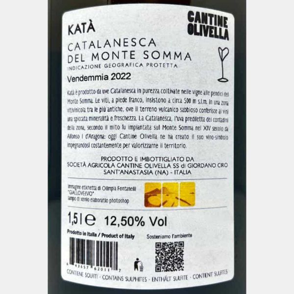 Catalanesca del Monte Somma Katà IGP 2022 Magnum 1,5L - Cantine Olivella Catalanesca del Monte Somma Katà IGP 2022 Magnum 1,5L - Cantine Olivella